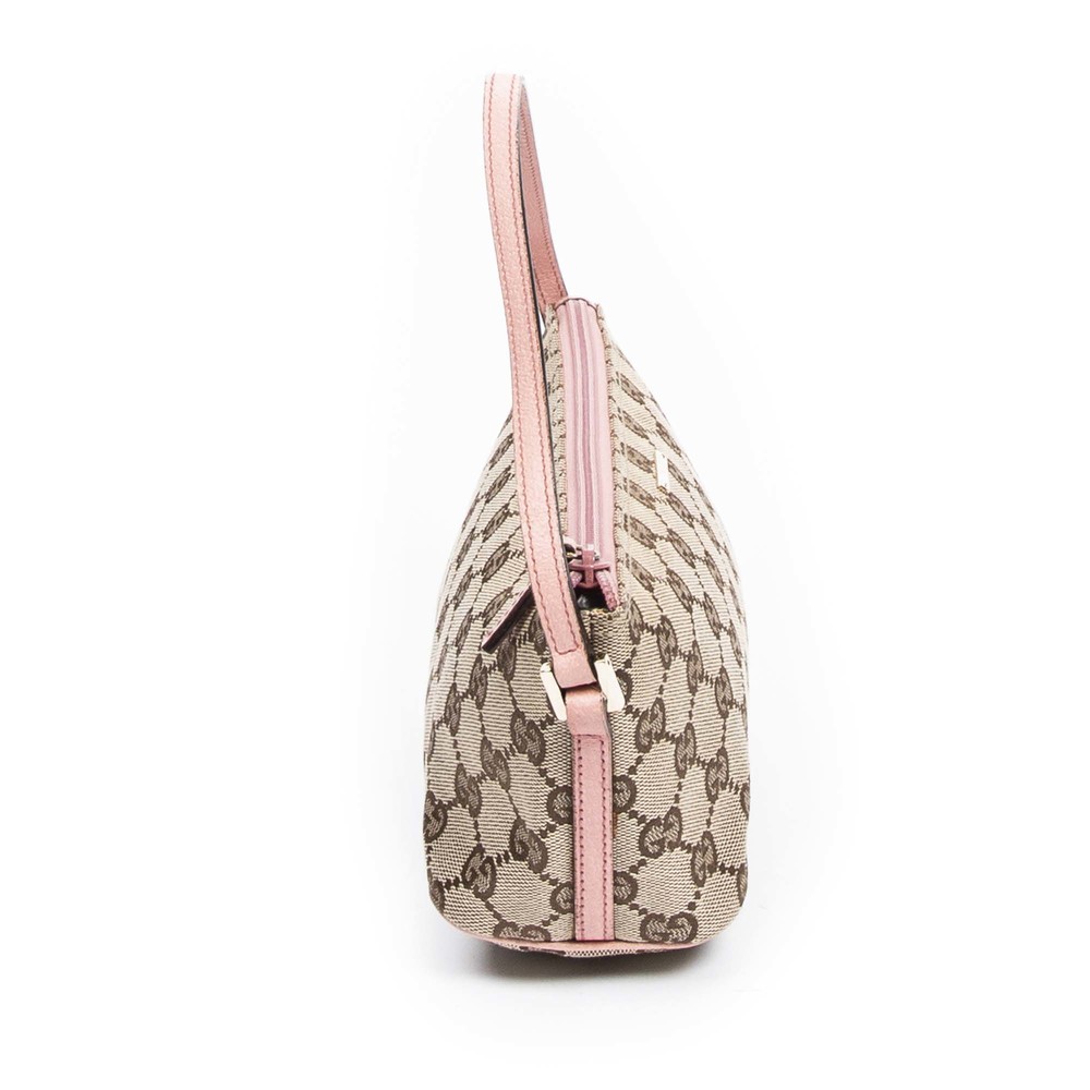 Gucci Boat Pochette in Beige/Pink Monogrammed Canvas - Picture 4 of 7